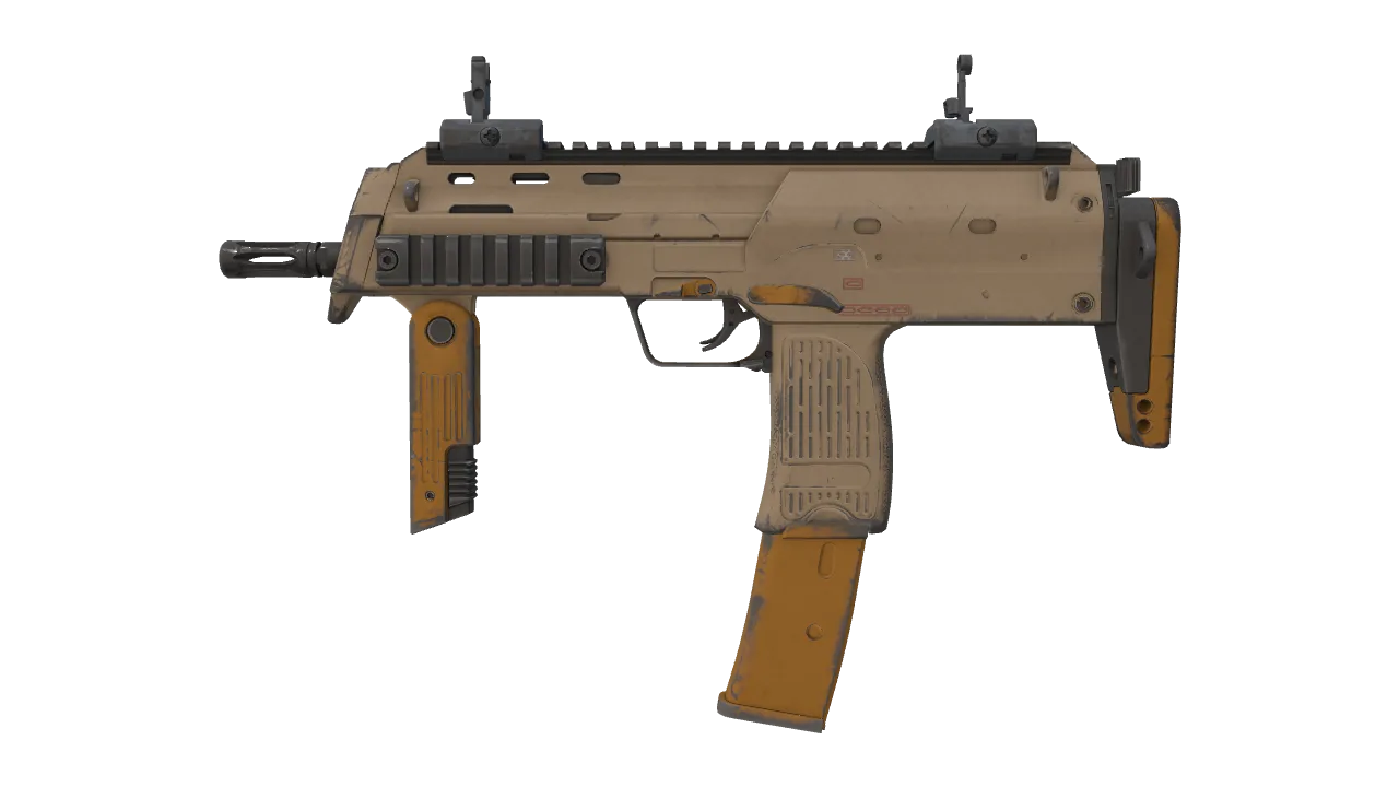 MP7 | Short Ochre (Field-Tested) — Dust II light, front