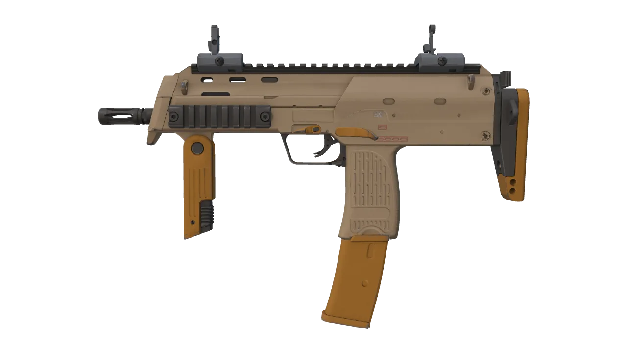 MP7 | Short Ochre (Minimal Wear) — Dust II light, front