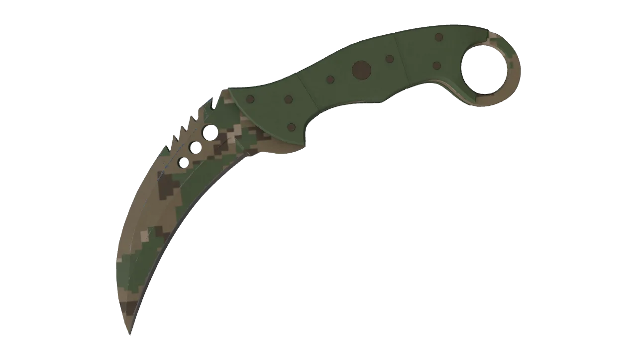 StatTrak™ ★ Talon Knife | Forest DDPAT (Minimal Wear) — Dust II light, front