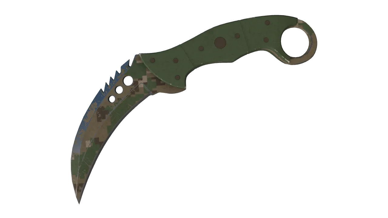 ★ Talon Knife | Forest DDPAT (Well-Worn) — Dust II light, front