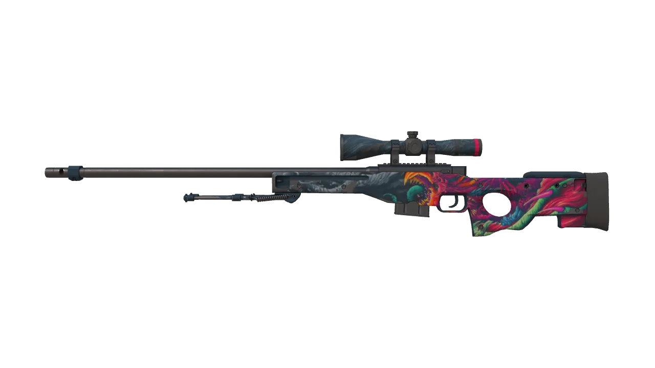 AWP | Hyper Beast (Field-Tested) — Dust II light, front
