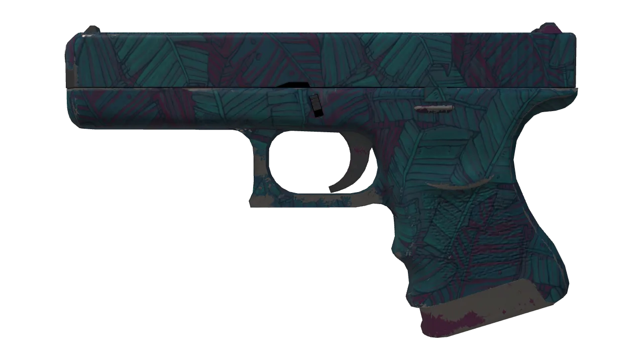 Glock-18 | Synth Leaf (Field-Tested) — Dust II light, front