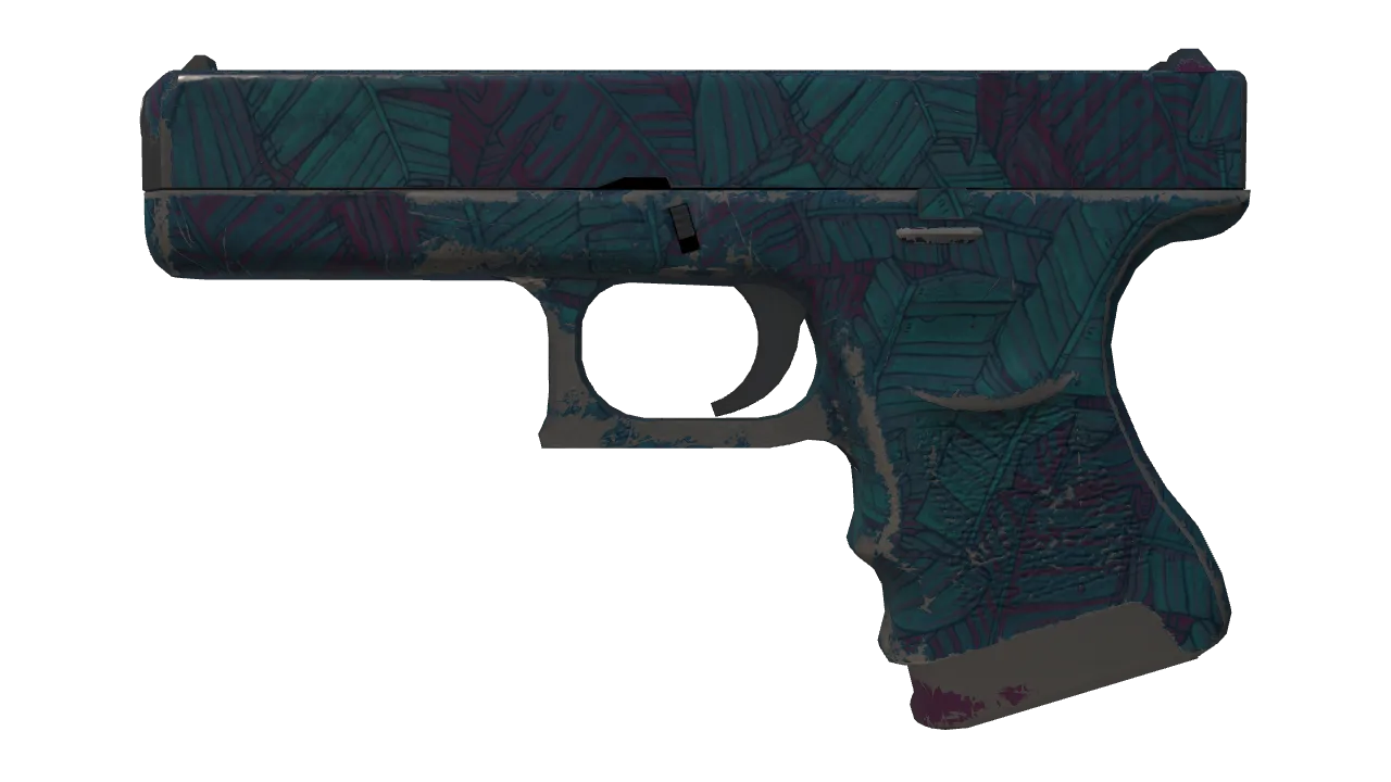 Glock-18 | Synth Leaf (Well-Worn) — Dust II light, front