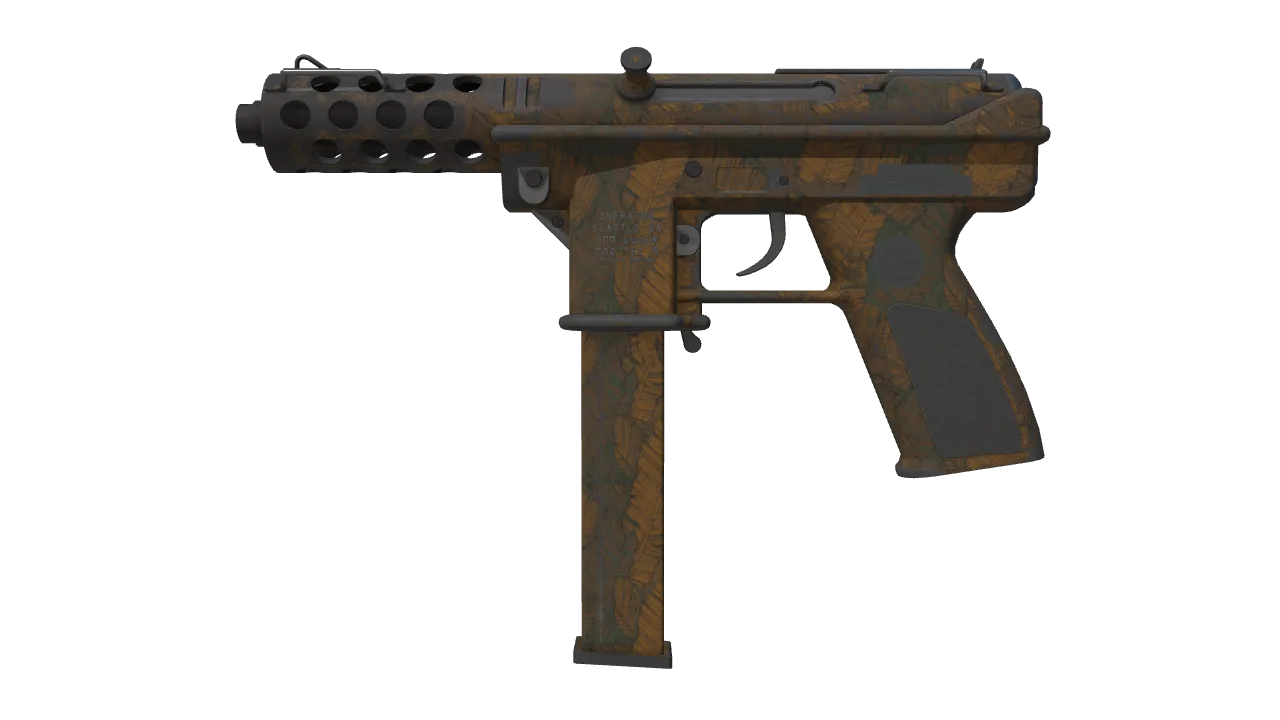 Tec-9 | Rust Leaf (Battle-Scarred) — Dust II light, front