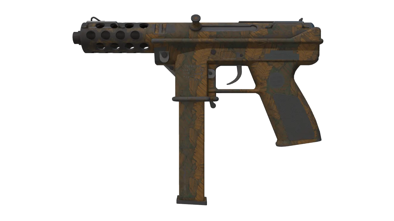 Souvenir Tec-9 | Rust Leaf (Well-Worn) — Dust II light, front