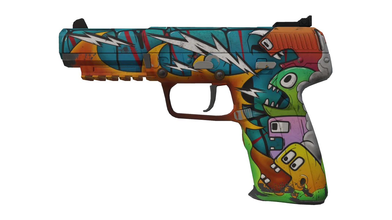 Souvenir Five-SeveN | Angry Mob (Field-Tested) — Dust II light, front