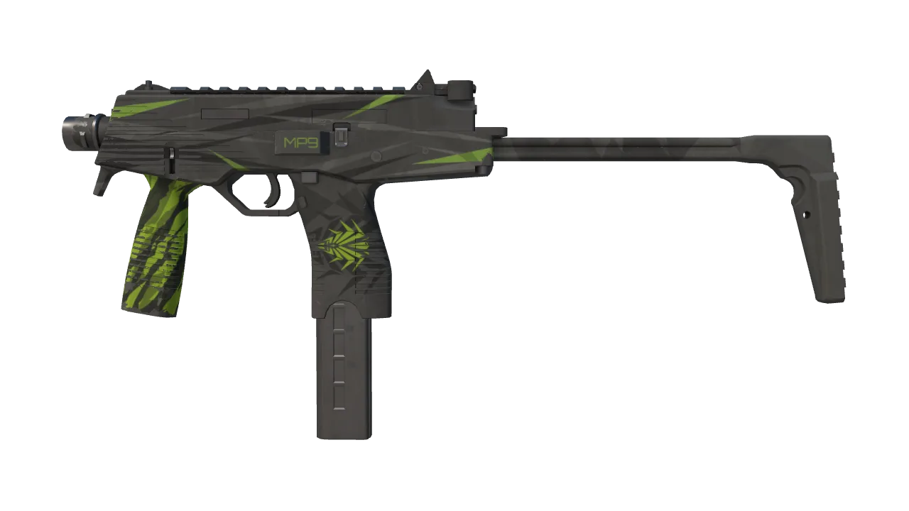 StatTrak™ MP9 | Deadly Poison (Battle-Scarred) — Dust II light, front