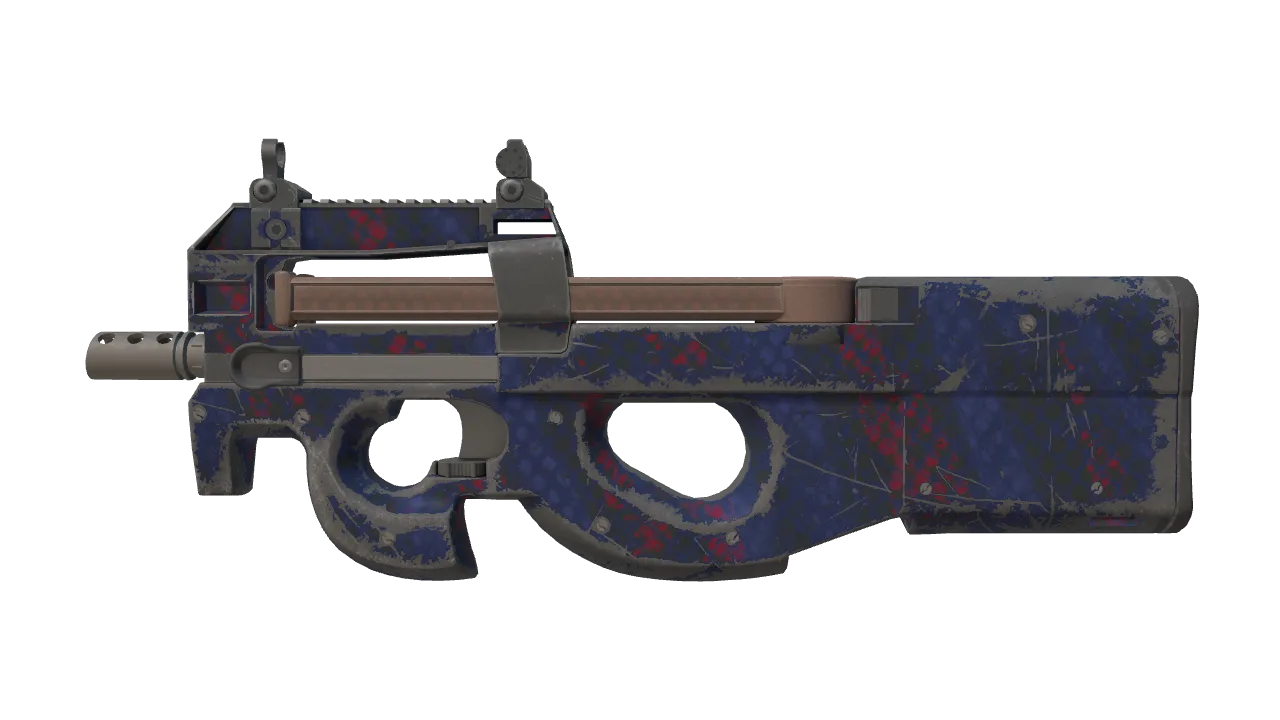 Souvenir P90 | Teardown (Well-Worn) — Dust II light, front