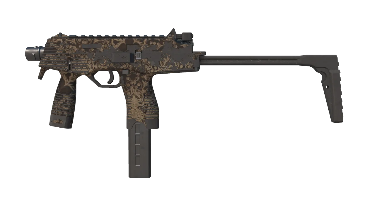 Souvenir MP9 | Music Box (Well-Worn) — Dust II light, front