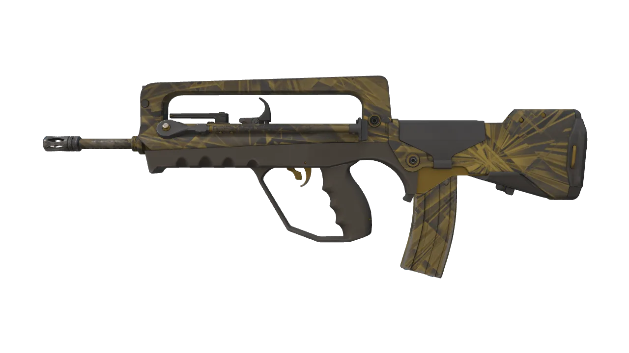 FAMAS | Byproduct (Minimal Wear) — Dust II light, front