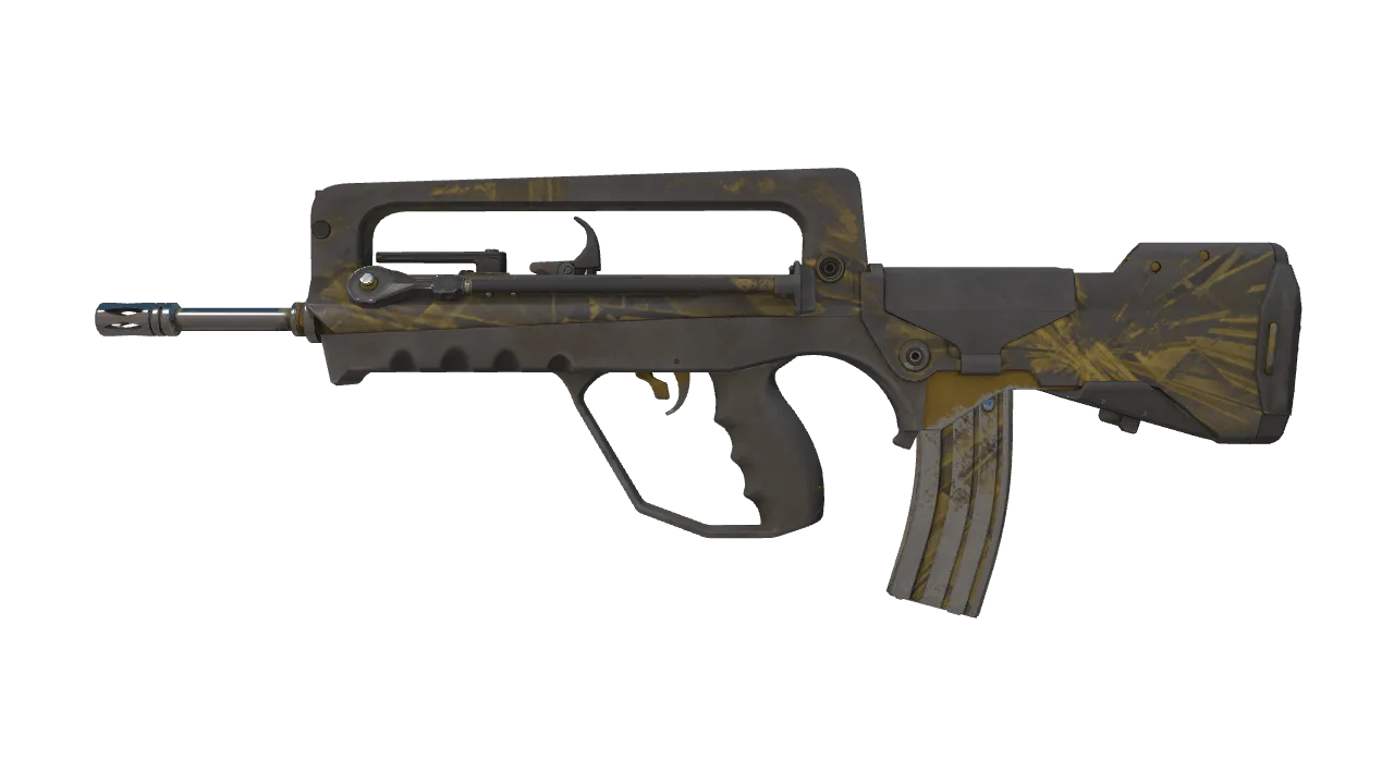 Souvenir FAMAS | Byproduct (Well-Worn) — Dust II light, front