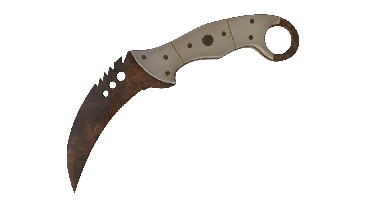 StatTrak™ ★ Talon Knife | Rust Coat (Battle-Scarred) — Dust II light, front