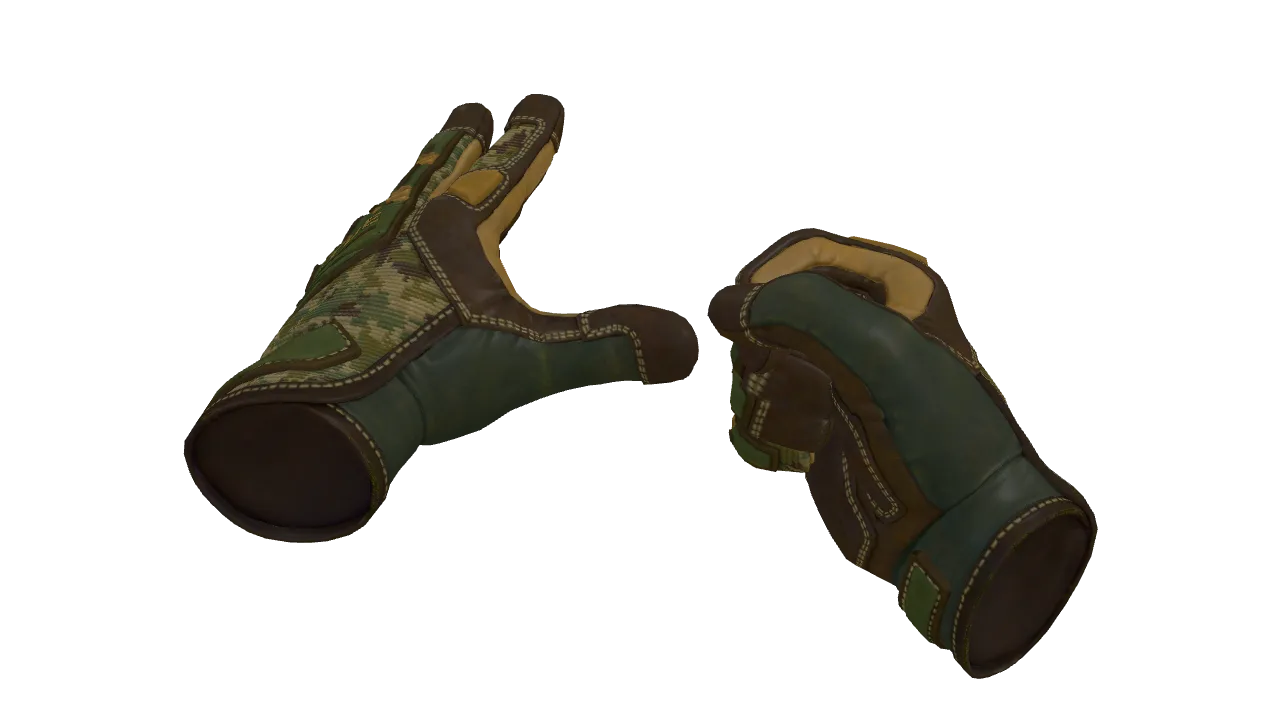 ★ Specialist Gloves | Forest DDPAT (Minimal Wear) — Dust II light, front