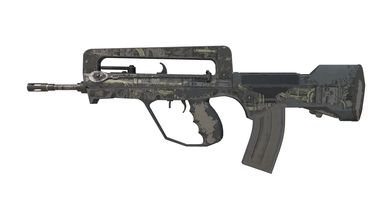 FAMAS | Faulty Wiring (Battle-Scarred) — Dust II light, front