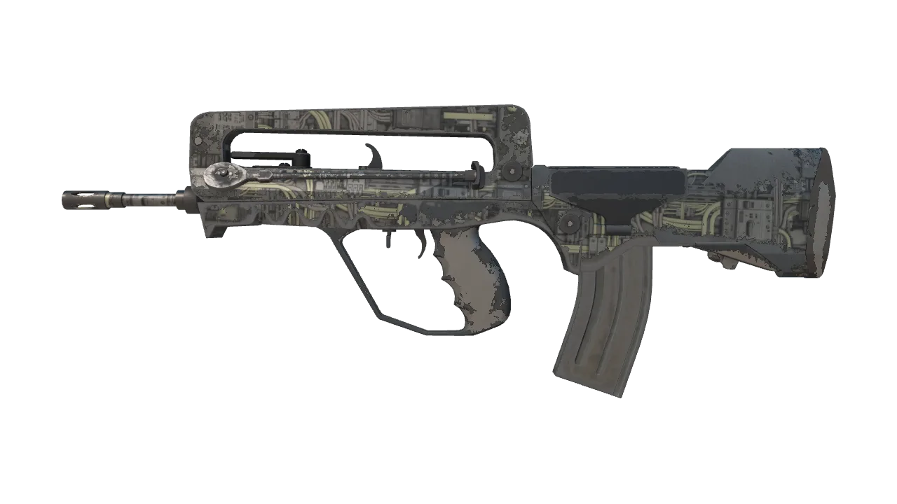 FAMAS | Faulty Wiring (Well-Worn) — Dust II light, front