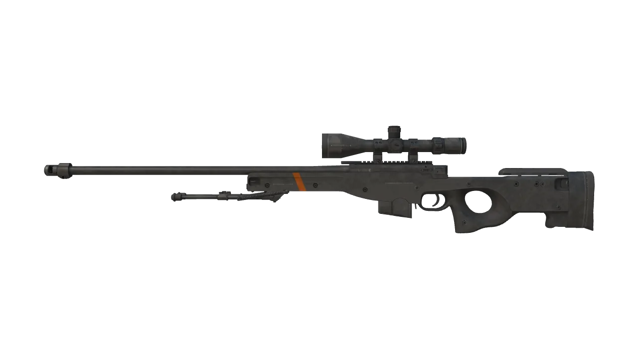 AWP | Black Box (Well-Worn) — Dust II light, front