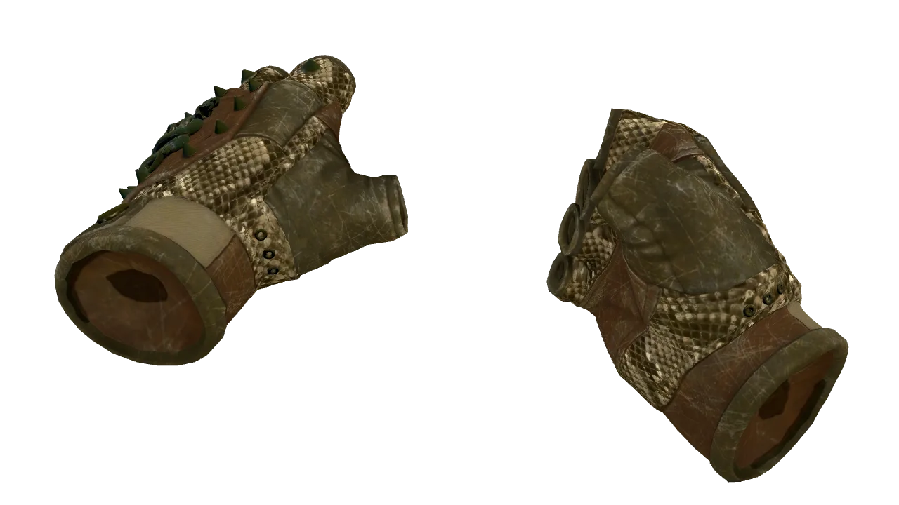 ★ Hydra Gloves | Rattler (Well-Worn) — Dust II light, front
