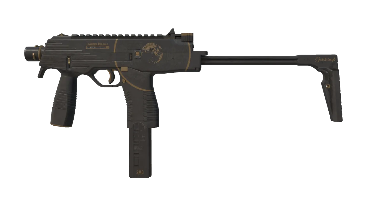 Souvenir MP9 | Broken Record (Battle-Scarred) — Dust II light, front