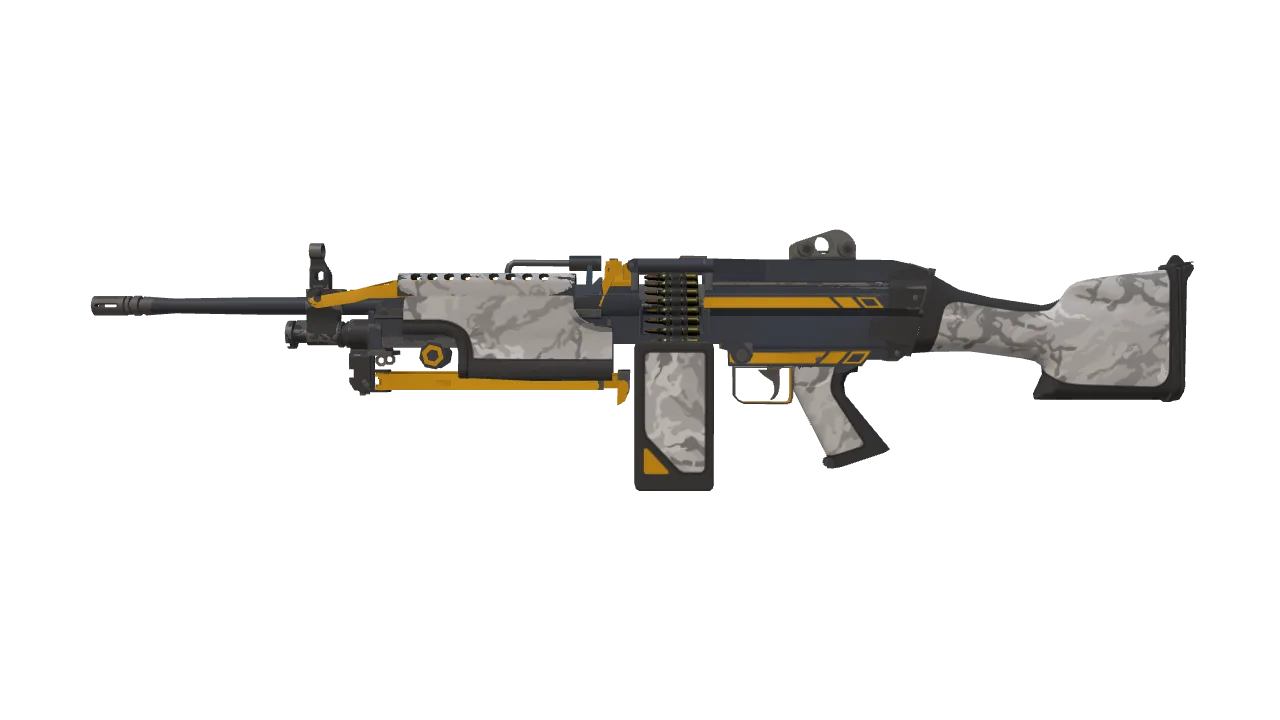 M249 | Spectre (Minimal Wear) — Dust II light, front