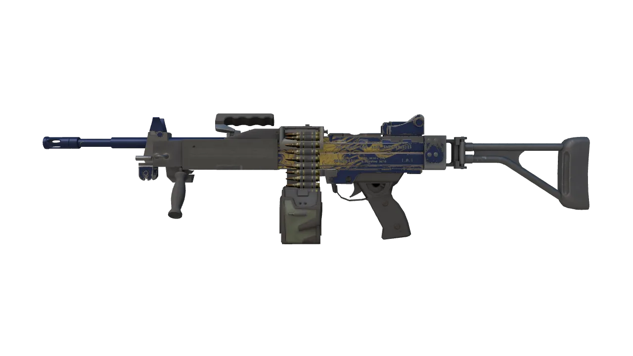 Negev | Man-o'-war (Field-Tested) — Dust II light, front