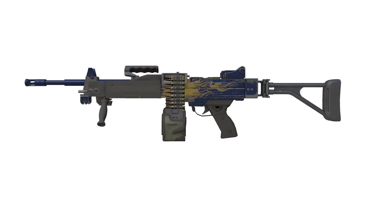 Negev | Man-o'-war (Minimal Wear) — Dust II light, front