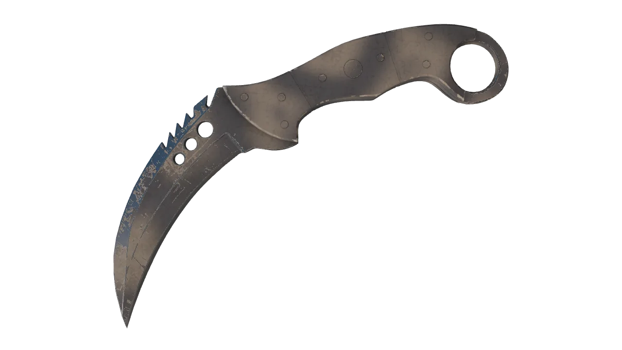 ★ Talon Knife | Scorched (Well-Worn) — Dust II light, front