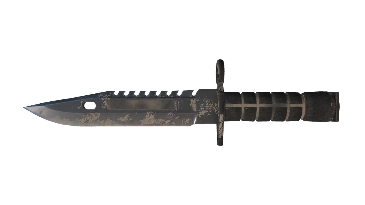 StatTrak™ ★ M9 Bayonet | Scorched (Battle-Scarred) — Dust II light, front