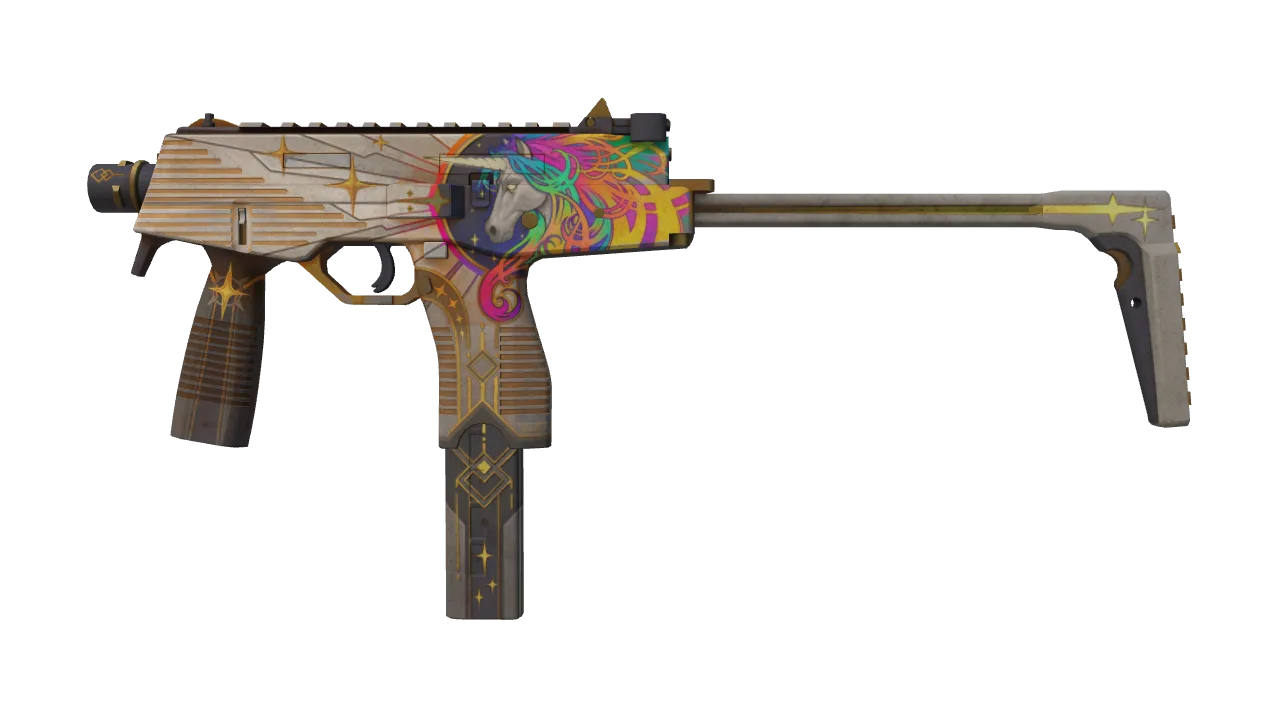 Souvenir MP9 | Starlight Protector (Battle-Scarred) — Dust II light, front