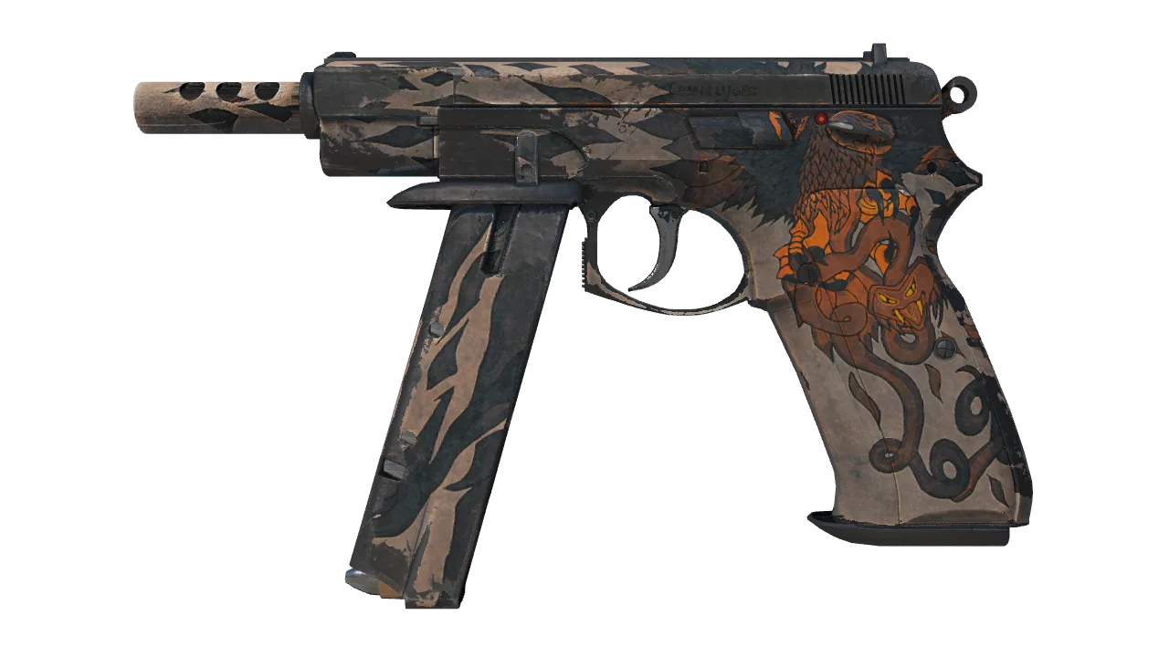 CZ75-Auto | Circaetus (Battle-Scarred) — Dust II light, front