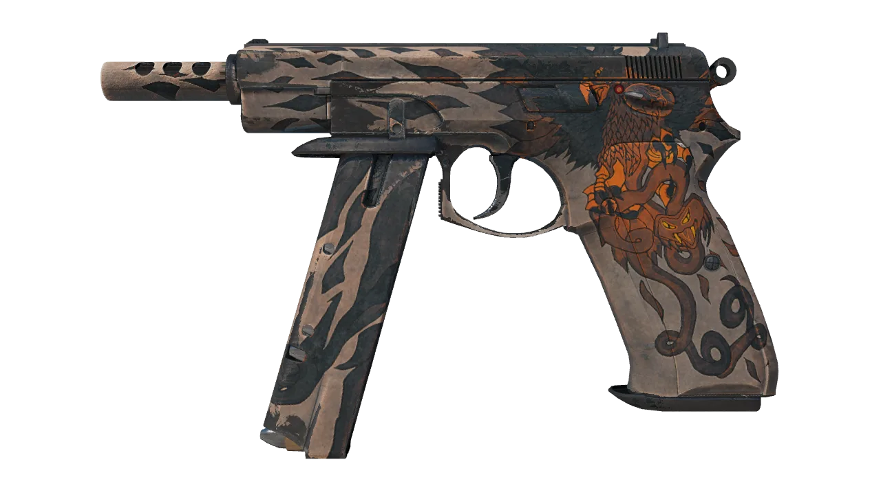 CZ75-Auto | Circaetus (Well-Worn) — Dust II light, front
