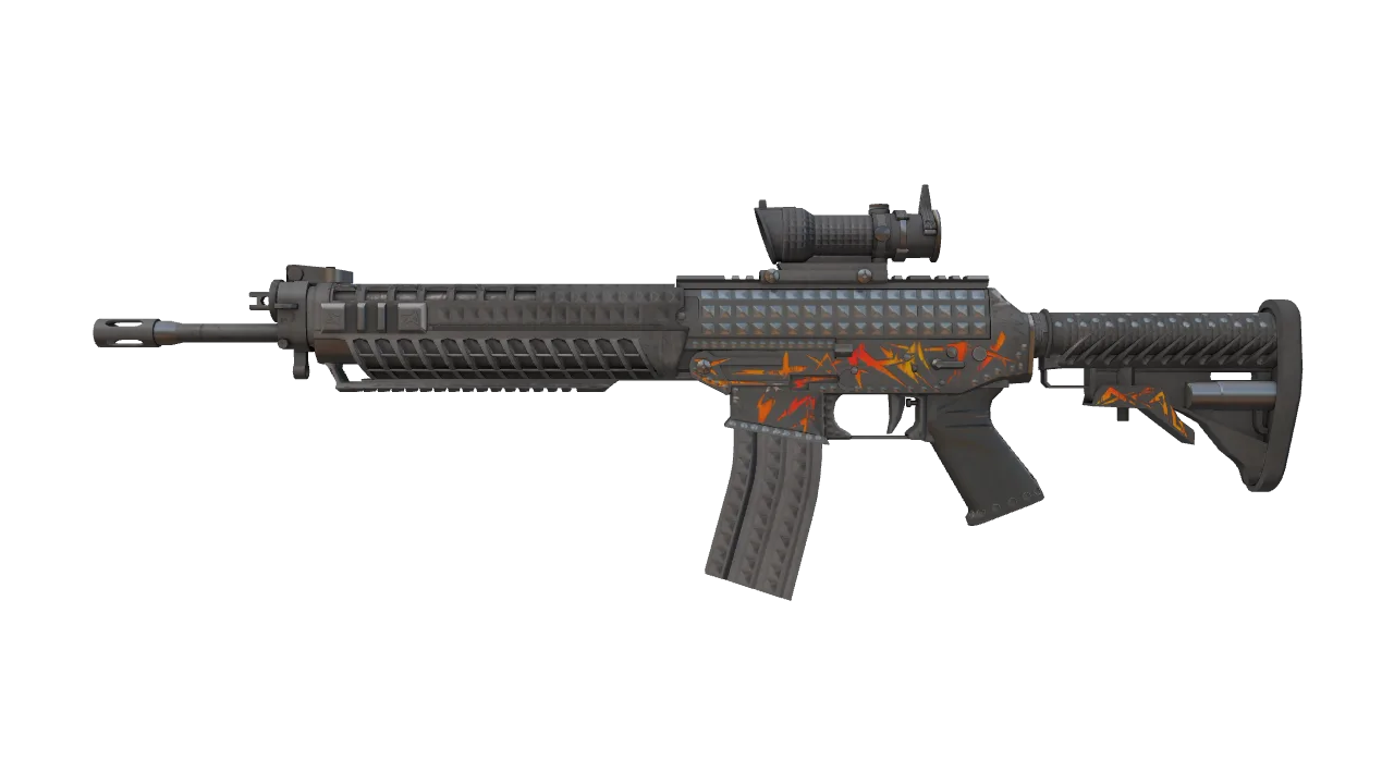 SG 553 | Heavy Metal (Minimal Wear) — Dust II light, front